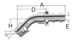 Reusable Fittings - Socketless - SAE Male Inverted Flare 45° Elbow 190944–