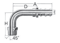 Reusable Fittings - Socketless - SAE Male Inverted Flare 90° Elbow 
