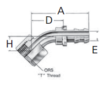 Reusable Fittings - Socketless - ORS Swivel 45˚ Elbow FJ7023–