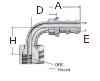 Reusable Fittings - Socketless - ORS Swivel 90˚ Elbow FJ7358– 