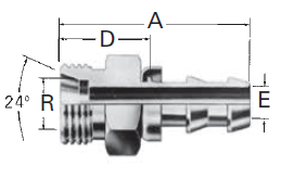 Reusable Fittings - Socketless - Metric Male 24˚ DIN 3901/3902 I. Rh.07.021–