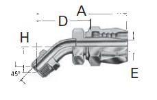 Reusable Fittings - Power Steering & Airbrake - Male Inverted Flare 45° Elbow 190605— 