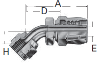 Reusable Fittings - Power Steering & Airbrake - SAE 45° Swivel 45° Elbow 190607– 