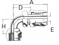 Reusable Fittings - Power Steering & Airbrake - SAE 45° Swivel 90° Elbow 190608–