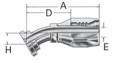 Reusable Fittings - Railroad Airbrake - 45° Elbow 2 Bolt Split Flange FJ4709–