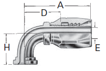 Reusable Fittings - Railroad Airbrake - 90° Elbow 2 Bolt Split Flange FJ4650– 