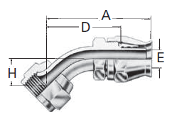 Reusable Fittings - “Super Gem” - 45° Elbow Universal 190773– SAE 45° Swivel FC9341–