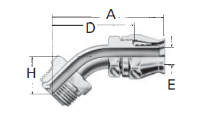 Reusable Fittings - “Super Gem” - SAE Male Inverted Flare 45° Elbow FC9063–