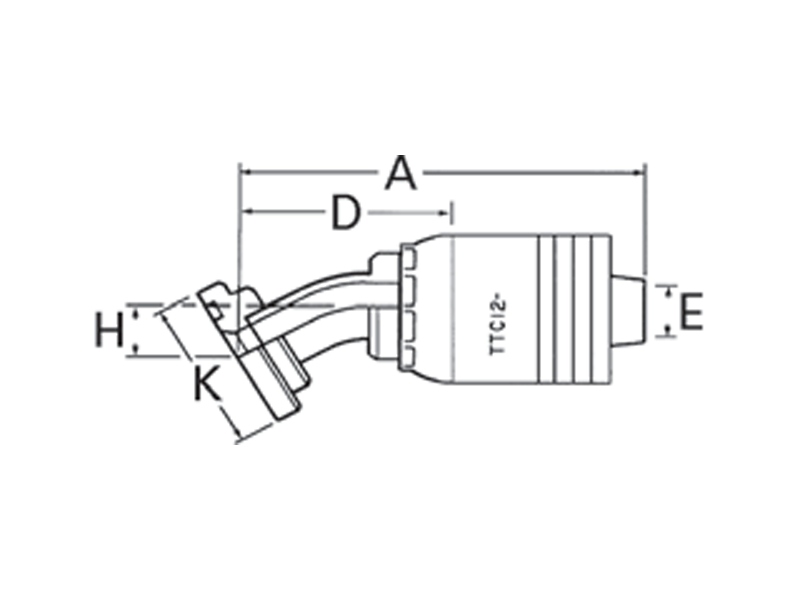 SAE Code 62 Split Flange 45° Elbow (FHA)
