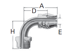 Reusable Fittings - “Super Gem” - SAE Male Inverted Flare 90° Elbow 190950– 