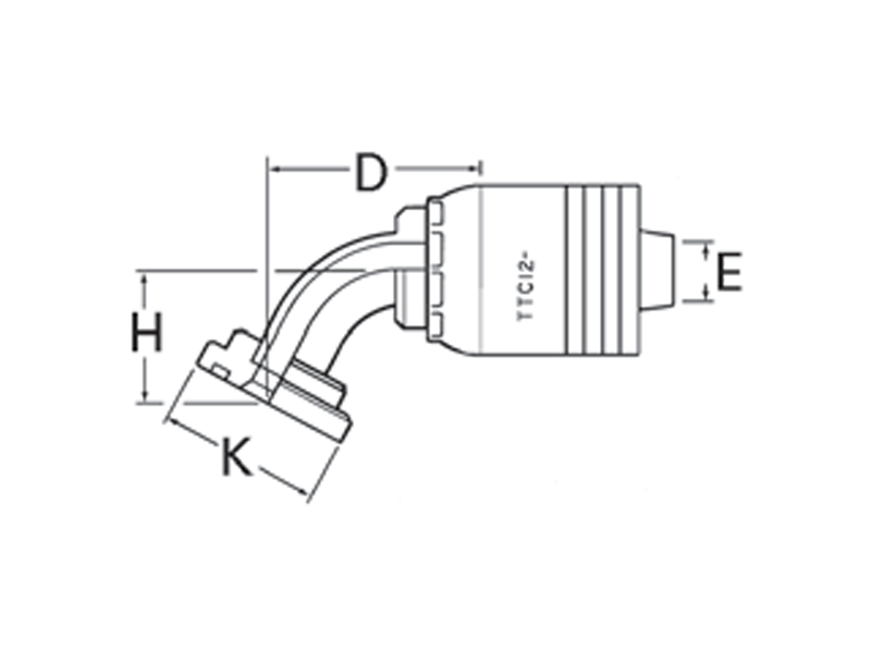 SAE Code 62 Split Flange 67 1/2° Elbow (FHE)