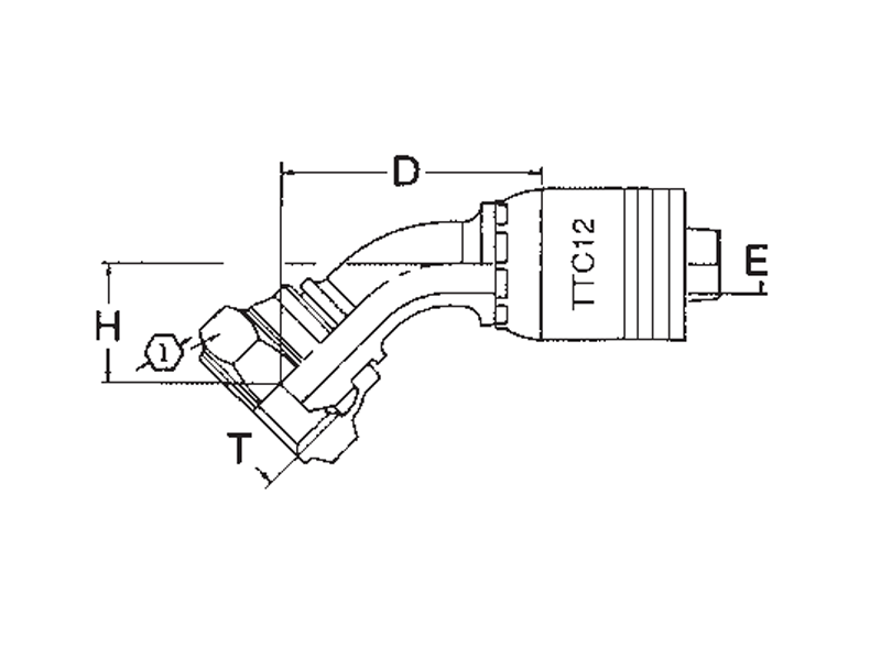 JIS/BSPP Female Swivel, 45° Elbow (BFA)***