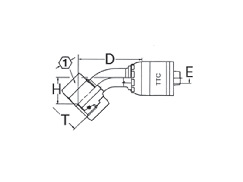 DKO Female Swivel, Light Duty, 45° Elbow (DLA)