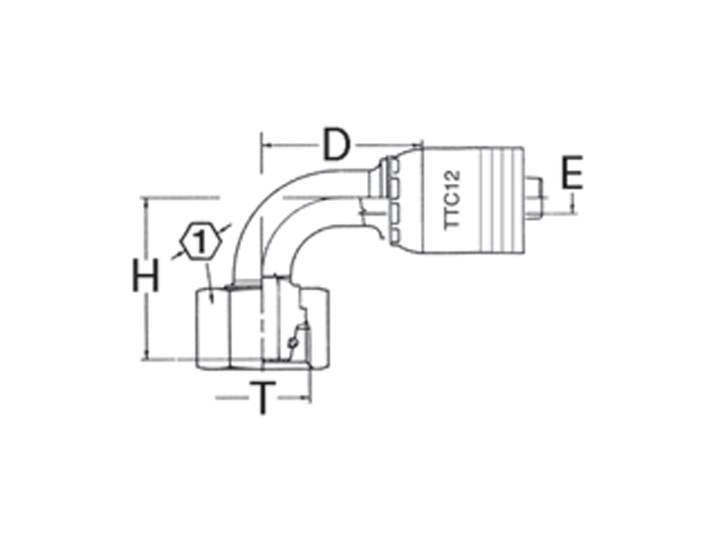 DKO Female Swivel, Light Duty, 90° Elbow (DLB)