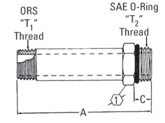 ORS/SAE O-Ring Boss Long Adapter (VN) 