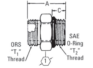 ORS/SAE O-Ring Boss Adapter FF1852T (VN)  