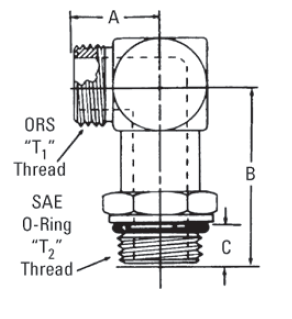 90° ORS/SAE O-Ring Boss (adj.) Long Adapter (VN)  