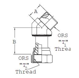 45˚ ORS/ORS Female Adapter - FF2133T (VN)  