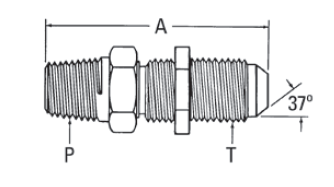 External Pipe/37° Flare Bulkhead - 2240 (VN)  