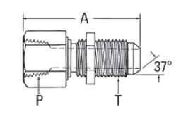 Internal Pipe/37° Flare Bulkhead - 2239 (VN)  