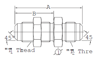 SAE 45° Flare Bulkhead/45° Flare - 2056 (VN)