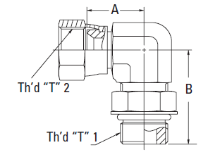 SAE O-Ring Boss(adj.)/37° Flare Swivel - 2214 (VN) 