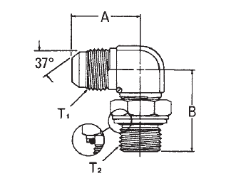 90° Adjustable Elbow SAE 37° Male/Metric Male - GG308-NP (VN)