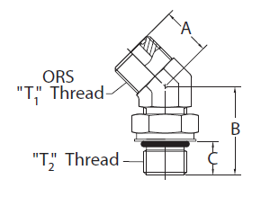 45° ORS/ISO 6149 Boss (S-Series) - FF2743T (VN) 