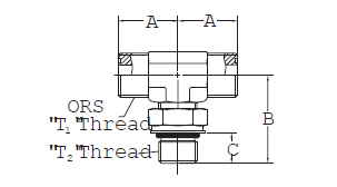 ORS/ISO 6149 Boss (S-Series) Branch Tee - FF2745T (VN) 