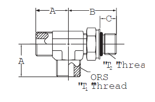 ORS/ISO 6149 Boss (S-Series) Run Tee - FF2746T (VN)