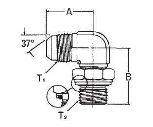 90° Adjustable Elbow SAE 37° Male/BSPAEROQUIP (ADAPTERS) - 90° Adjustable Elbow SAE 37° Male/BSPP Male - GG306-NPP Male - GG306-NP (VN)