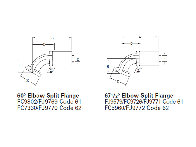 Spiral Single Skive Crimp Fittings Elbow Split Flange (part 2)