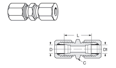 Small Hex Union-Part No. 7305x (VN) 