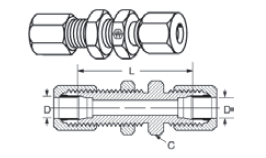 Bulkhead Union-Part No. 7325x (VN) 