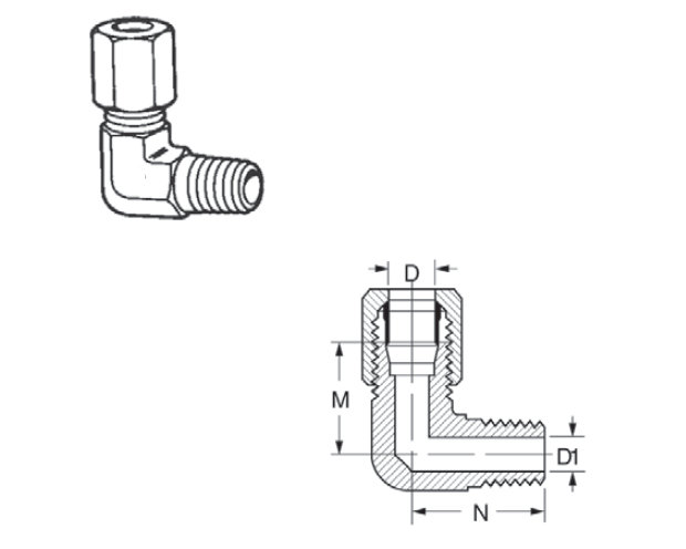 90° Male Elbow-Part No. 7405x (VN) 