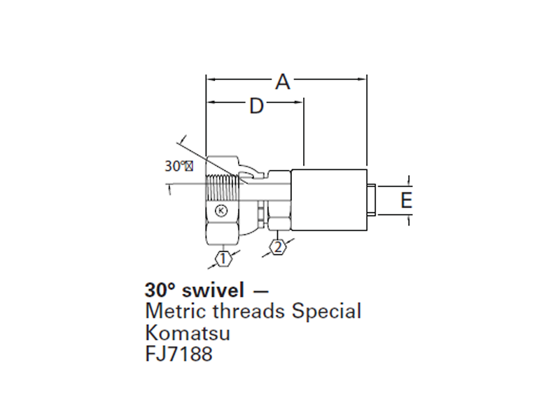 Spiral Single Skive Crimp Fittings 30° Swivel