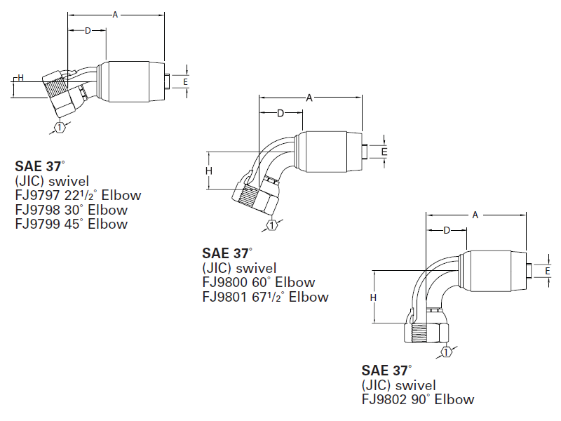 Spiral Single Skive Crimp Fittings SAE 37° (JIC) Swivel - FC254