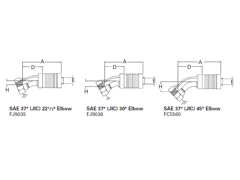 Internal Skive Crimp Fittings* SAE 37° (JIC) Elbow
