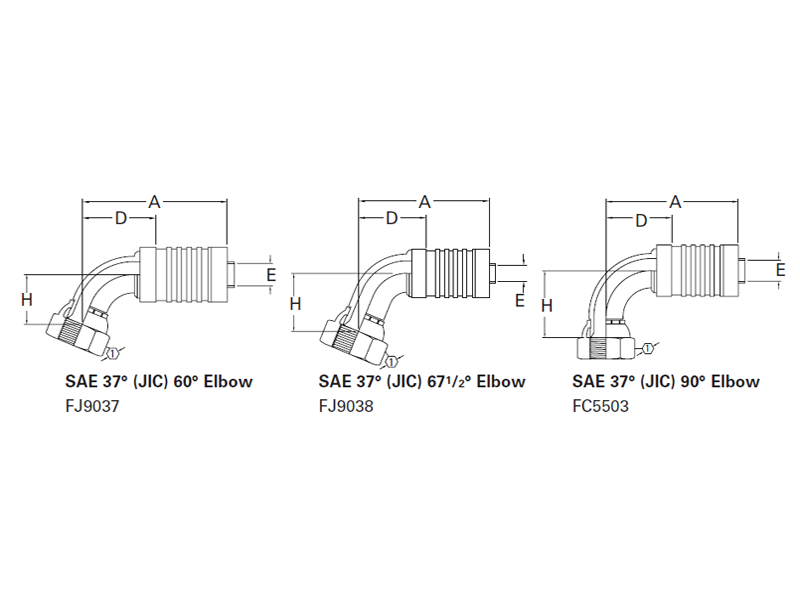 Internal Skive Crimp Fittings* SAE 37° (JIC) Elbow (Part 2)