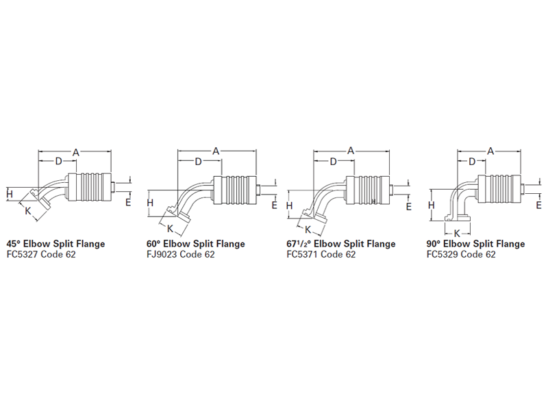 Internal Skive Crimp Fittings* Elbow Split Flange - FC273 