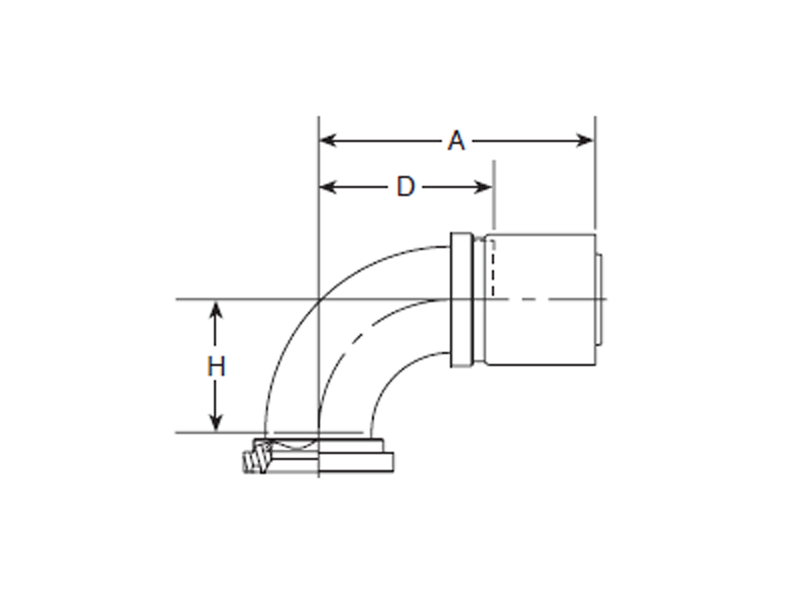 100R5 Crimp Fittings Split Flange 90° (Code 61)