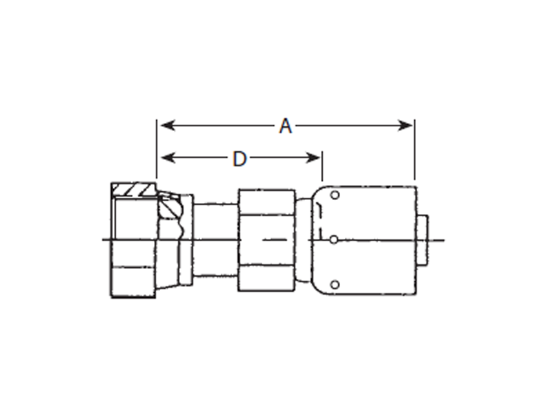 100R5 Crimp Fittings ORS Swivel Straight FJ3468- 