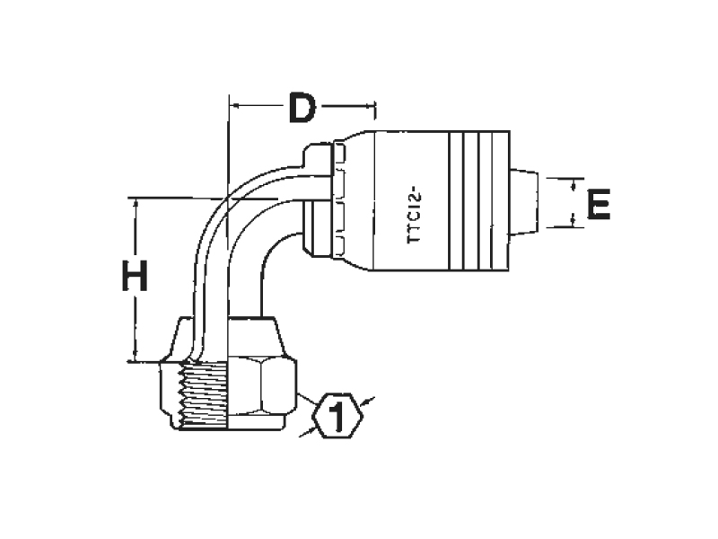 Female JIC/SAE 37° Swivel 90° Long Drop Elbow (FJC)