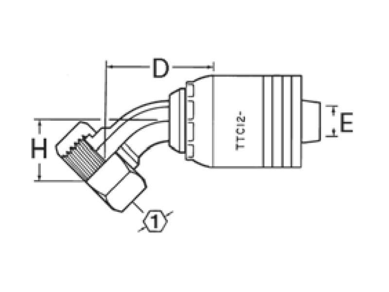 Female ORS Swivel 45° Elbow (FRA)