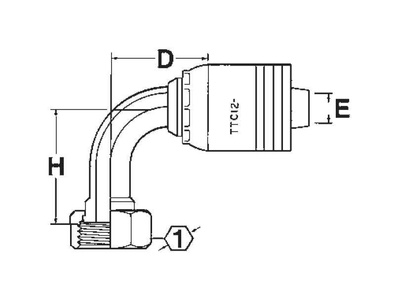 Female ORS Swivel 90° Long Drop Elbow (FRC)
