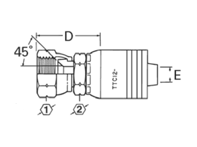 Female SAE 45° Swivel (FS)